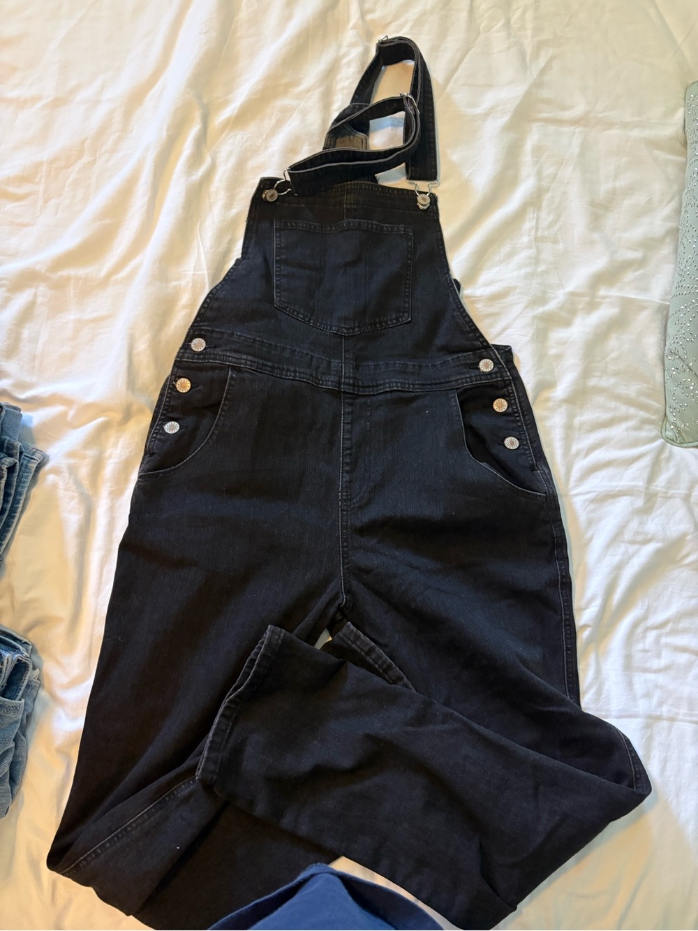 Black Denim Overalls